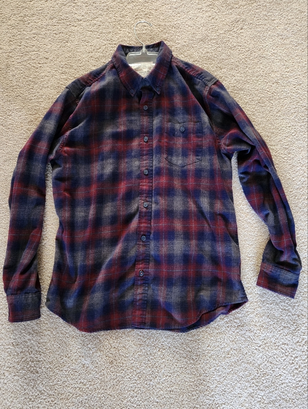 Weatherproof Vintage Men's Plaid Flannel Button-Down Shirt - Size L